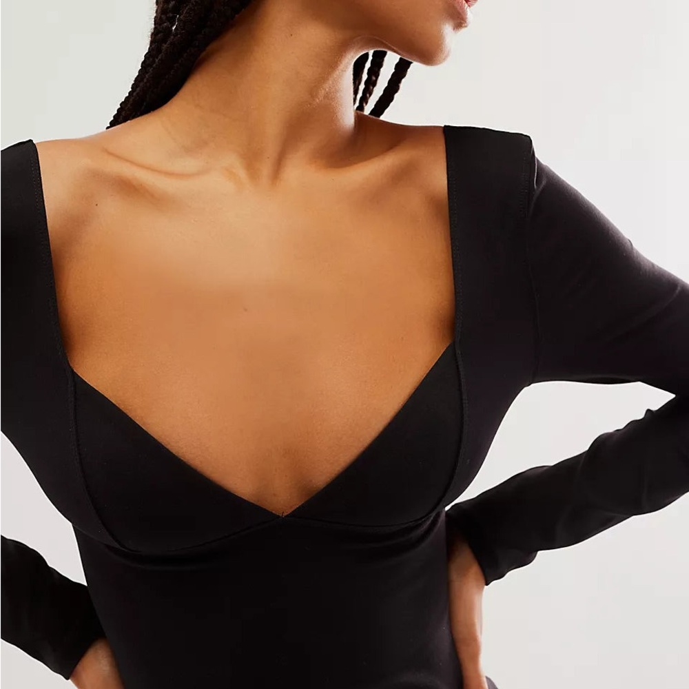 Intimately FP Duo Corset Long Sleeve Cami In Black